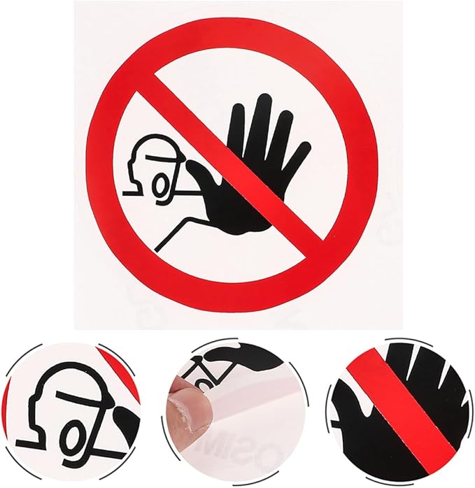 5pcs No Entrance Warning Label Stickers Safety Caution Decal Warning Sign for Industrial and Construction Use Adhesive for Surfaces