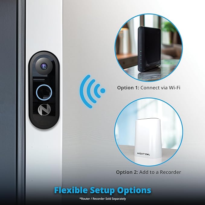 Night Owl 1080p Video Doorbell with Mount and Wireless Chime