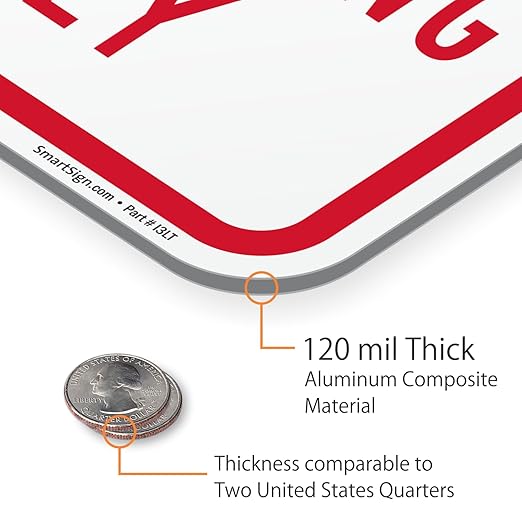 SmartSign (Pack of 2) 18 x 12 inch "No Parking - Loading And Unloading Only" Sign, 120 mil Thick Aluminum Composite (ACM), Engineer Grade Reflective Material, Red and White, Made in USA