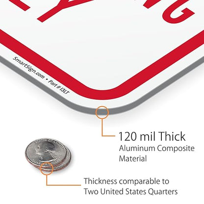 SmartSign (Pack of 2) 18 x 12 inch "No Parking - Loading And Unloading Only" Sign, 120 mil Thick Aluminum Composite (ACM), Engineer Grade Reflective Material, Red and White, Made in USA