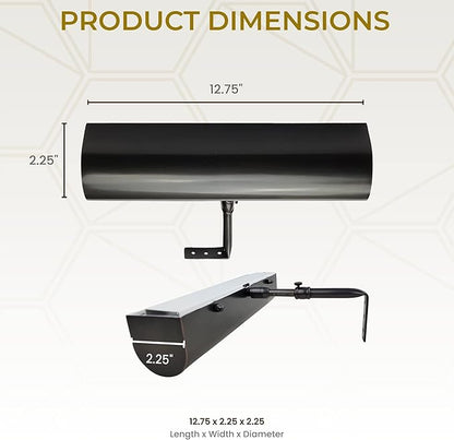 Royal Designs, Inc. Cordless Remote Control LED Picture Light, Dimmable with Timer Function, Oil Rubbed Bronze, 12.75 Inches
