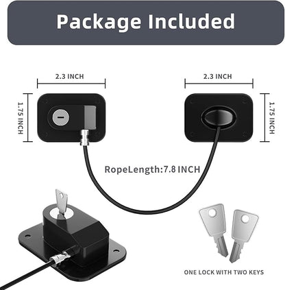Refrigerator Lock 2 Packs, Baby Proofing Fridge Locks with Silicone Wire Protection & Key - Easy Install Surface-Friendly for Freezer & Refrigerator, Black & White