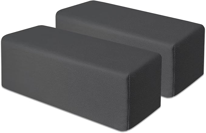 2 Pack Couch Arm Rest Pillow 6''x6''x20'' Faux Leatharie Armrest Cushion, High Density Foam Pillows, Removable & Washable Headboard Elbow Support for Armchair Sofa Bed,Dark Gray