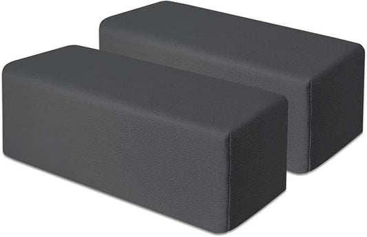 2 Pack Couch Arm Rest Pillow 8''x8''x20'' Faux Leatharie Armrest Cushion, High Density Foam Pillows, Removable & Washable Headboard Elbow Support for Armchair Sofa Bed, Dark Gray