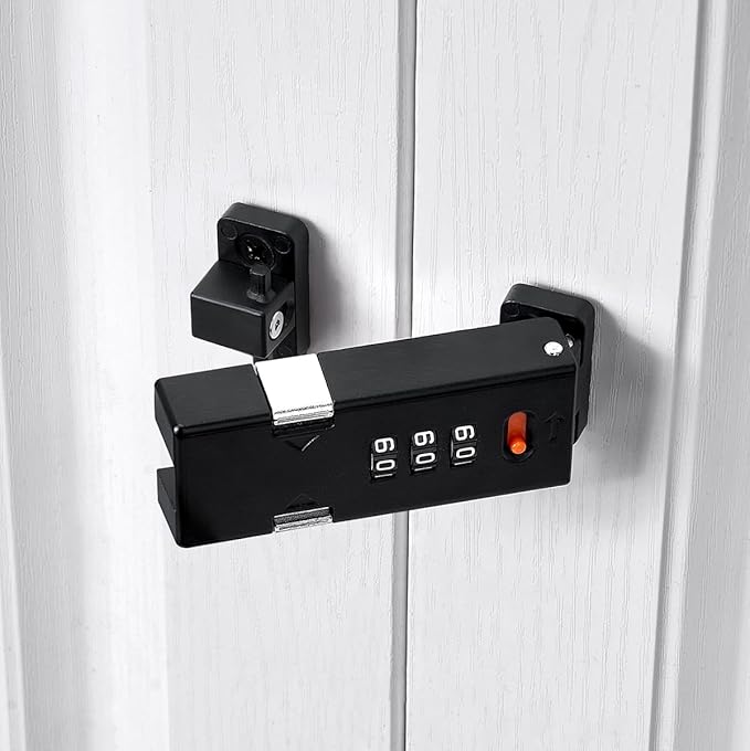 Cabinet Lock，Barn Door Latches,3-Digit Combination Security Locks,Combination Security Lock,for Office File Cabinet,Drawers,Locker,Small Door,Cupboard (1, Black_180 Degree)
