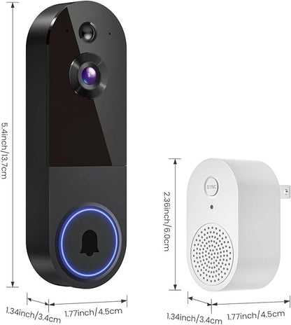1080p Wireless Wi-Fi Video Doorbell Camera with Night Vision, Two Way Audio, 2.4G WiFi Only, AI Motion Detection and Cloud Storage (Sold Separately)