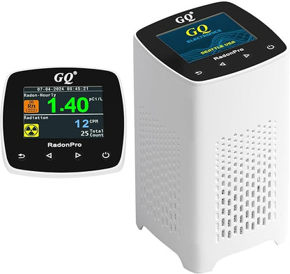 GQ Radon Detector Radon Pro 2-in-1 Radon Monitor Nuclear Radiation Detector Geiger Counter simultaneously Detection Fast Accurate Color Simple Display Made in USA