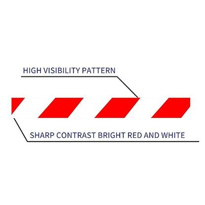 TAPEBEAR Hazard Caution Tape, 2inch x 150 Feet(50yds) Self Adhesive Warning Tape for Steps, High Visibility White Red Tape for Outdoor Construction Warning, Danger Zone, 16rolls