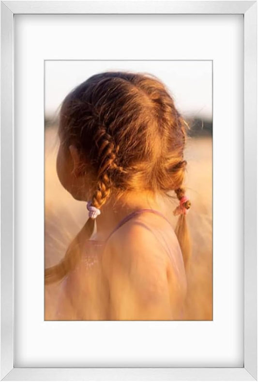 Golden State Art, 16X24 Picture Frame with Mat for 12X18 - High Definition Glass Wall Mounting Horizontal Vertical Display (Silver, 1 Pack)
