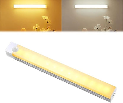 Punch-Free Smart Sensor Magnetic Rechargeable Led Lights, Sensor Magnetic Rechargeable Led Lights, Under Cabinet Lights, for Stairs,Wardrobe,Cabinet (Warm Light, 20cm/7.8in)
