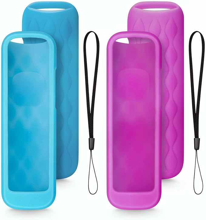 2 Pack Remote Cover for Roku,Compatible with All Roku TV Remote Case Blue and Purple