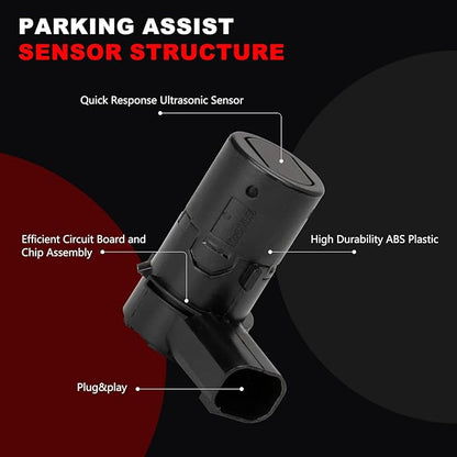 Rear Parking Assist Sensor Compatible with Ford F150 F250 F350 F450 F550 E-150 E-250 Escape Explorer,Lincoln Navigator,Mercury Mariner,4 PCS Reverse Backup Bumper Parking Sensors,OE#3F2Z15K859BA
