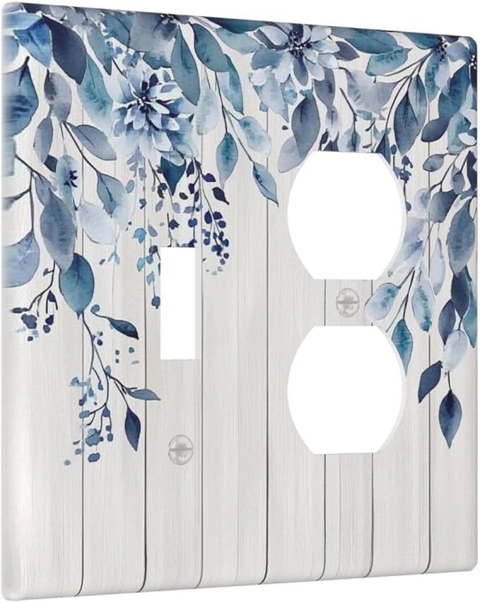 Eucalyptus Rustic Watercolor Plant Wallplates 1 Toggle 1 Duplex Switch Plate Electrical Gfci Faceplate Decorative Light Switch Covers For Farmhouse Home Decor
