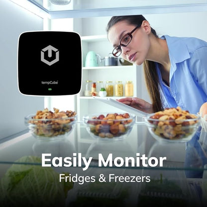 WiFi Temperature & Humidity Sensor | Connects 2.4 GHz – Real-Time 24/7 Monitoring | No Subscription | Data Logger | Unlimited Text/Email Alerts | Ideal for Freezer, Medical & Food Storage
