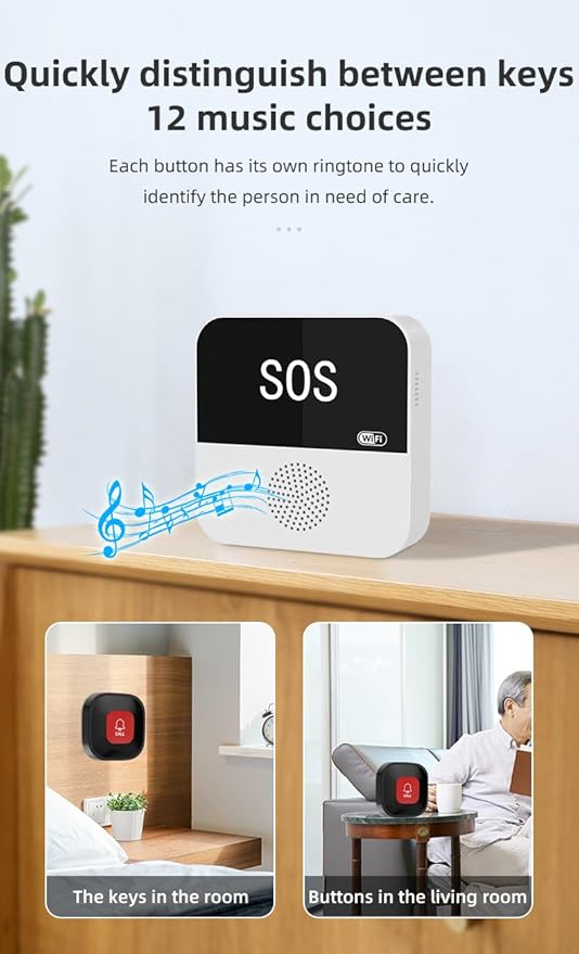 Life Alert-Caregiver Pager, WiFi Pager Life Alert Systems for Seniors no Monthly Fee