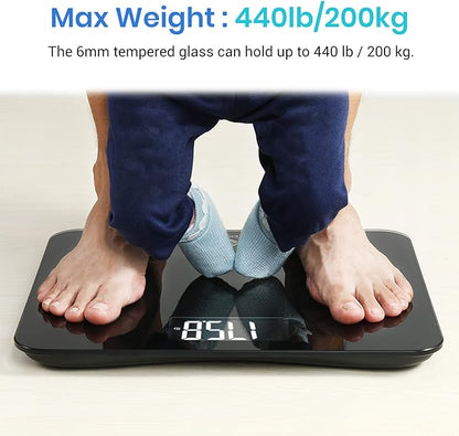 Etekcity Scale for Body Weight, Bathroom Digital Weighing Machine for People, Extra Wide Platform and High Capacity, Accurate and Safe, Large Number and Easy-to-Read on Backlit LCD Display, 440 lb