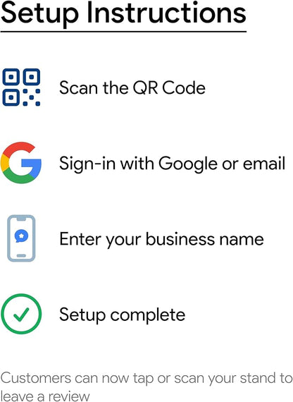 Google Review Stand - NFC & QR Code, Easy Setup, For All Businesses (1-Pack)