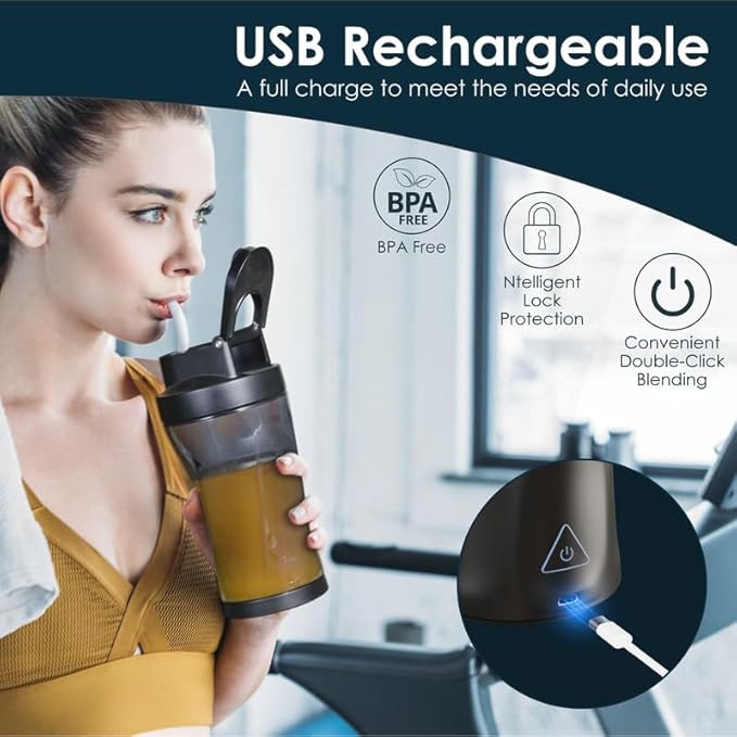 Personal Blender Wireless 24oz Cordless Mini 360 Watt Portable Blender-for Smoothies Freshly Squeezed Juices 6000mAh Self Cleaning and BPA Free Portable Juicer with 6 Sharp Blade Pearl White