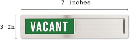Stainless Steel Vacant/Occupied Privacy Sign for In Out Office Room Use, Vacant and Occupied Bathroom or Business Indicator Signs - Green & Red Professional Design
