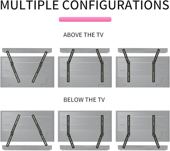 Universal Sound Bar Mount Bracket for Above/Under TV, Fits 23-65 Inch TVs, up to 22 lbs by XINLEI SBR301