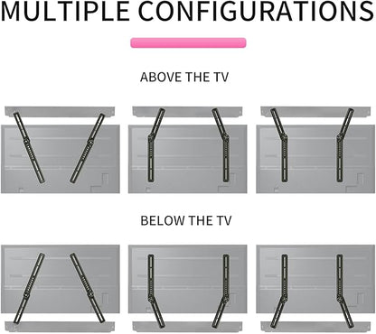 Universal Sound Bar Mount Bracket for Above/Under TV, Fits 23-65 Inch TVs, up to 22 lbs by XINLEI SBR301