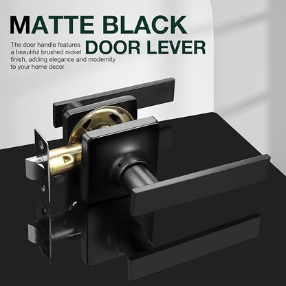 GOBEKOR 4 Pack Passage Door Levers,Matte Black Interior Door Handles
