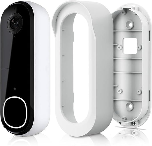 Adhesive Doorbell Mount Compatible with Arlo Video Doorbell 2K/HD (2nd Gen), No-Drill Mounting Bracket Accessories, Easy Installation, Anti-Theft Camera Mount for Apartments, Renters, Houses, Dorm