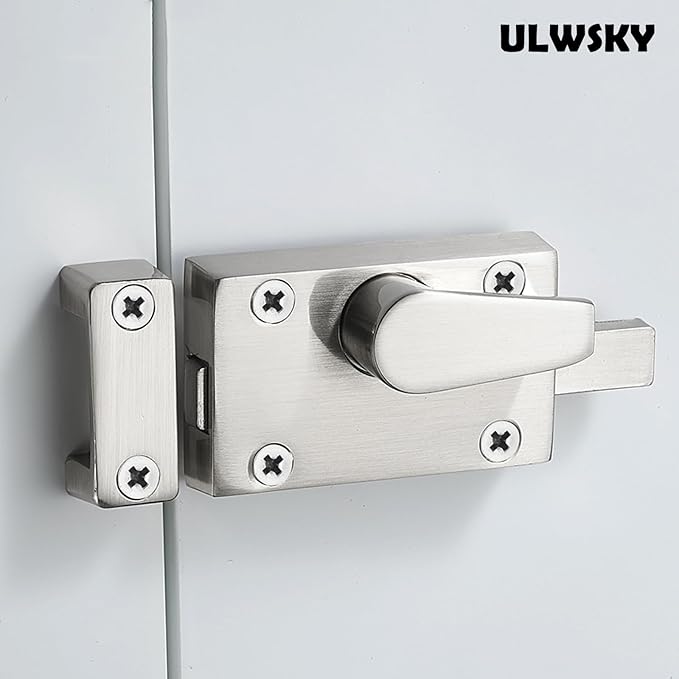 1Pack Silver Latch Indicator,Bathroom Stall Door Latch,Privacy Partition Lock with Occupancy Indicator for Public Toilet Stall Door