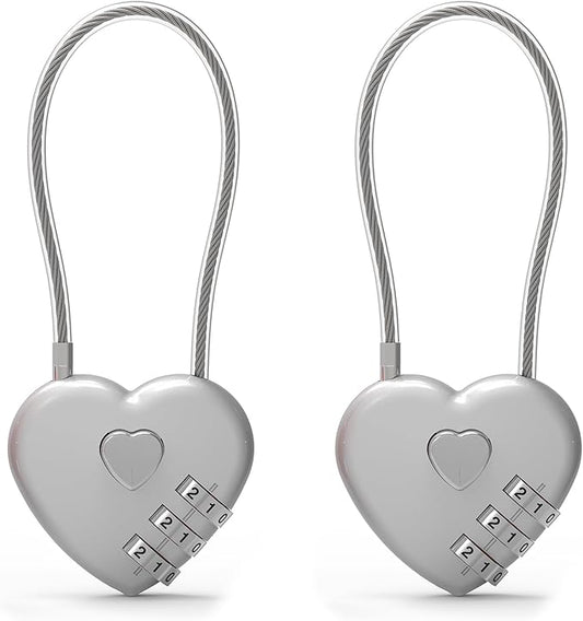 Combination Padlock, Small Cable Lock with Code, Candados para Locker, Combo Cable Lock for Luggage, Suitcase, Gym Locker, Backpack Zipper, Cabinet, Mailbox, Outdoor Use, Travel Safe Bag