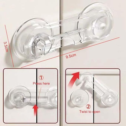 Cabinet Door Locks for Baby Proof and Child Safety, Fridge Locks for Kids,Cabinet Locks with Adhesive for Drawer Cupboards Fridge Oven Closet and Pantry, Childproof Door Latch (Transparent, 5 PCS)
