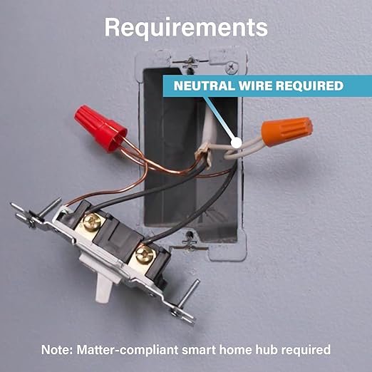 Legrand Wi-Fi Matter Smart Switch, Effortless Setup, Enhanced Compatibility with Apple HomeKit, Google Home, Alexa & SmartThings, Easy Wi-Fi Connectivity with Matter, Pack of 1