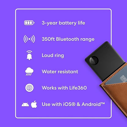 Tile by Life360 Slim - Wallet Finder, Bluetooth Tracker and Item Locator for Luggage Tags, Passports and More. Both iOS and Android Compatible. Phone Finder. 1-Pack (Aqua Lemon)