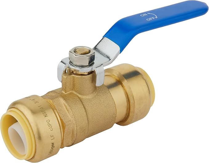 (Pack of 10) EFIELD 1-Inch Push-Fit Full Port Ball Valve with a Disconnect Clip Tool, Blue Level, UPC Certified, LF Brass,(PF-VALVE080-10PCS)