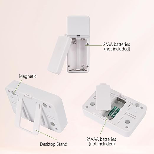 Refrigerator Thermometer, Digital Freezer Thermometer with 2 Wireless Temperature Monitor Sensors, Big LCD Display, Min/Max, Audible Alarm for Home Restaurants Fridge