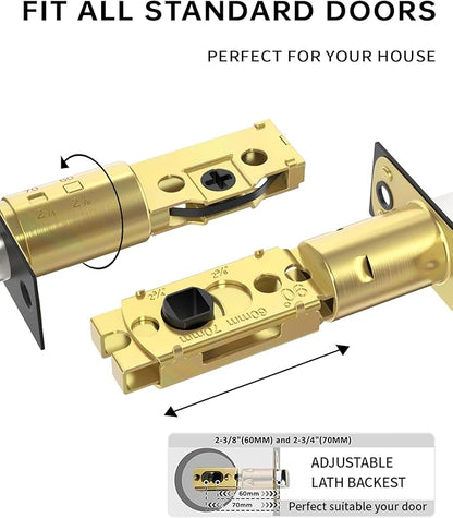 Asidrama Premium Black Zinc-Alloy Front Door Lock Set: Double Cylinder Deadbolt, Heavy Duty Security Handleset for Left/Right Exterior Doors, Universal Entry Locks (2 Pack)