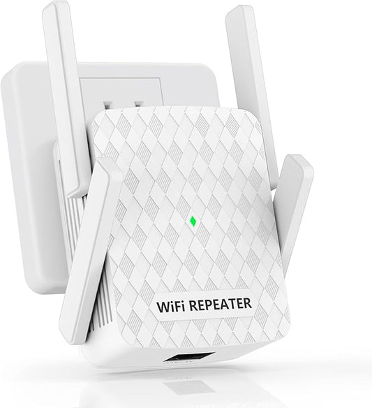 WiFi Extender Signal Booster, Internet Wireless Repeater for Home Coverage up to 10000sq.ft and 35 Devices, 1200Mbps WiFi Booster with Ethernet Port, Dual Band 2.4G/5G, 4 Antennas