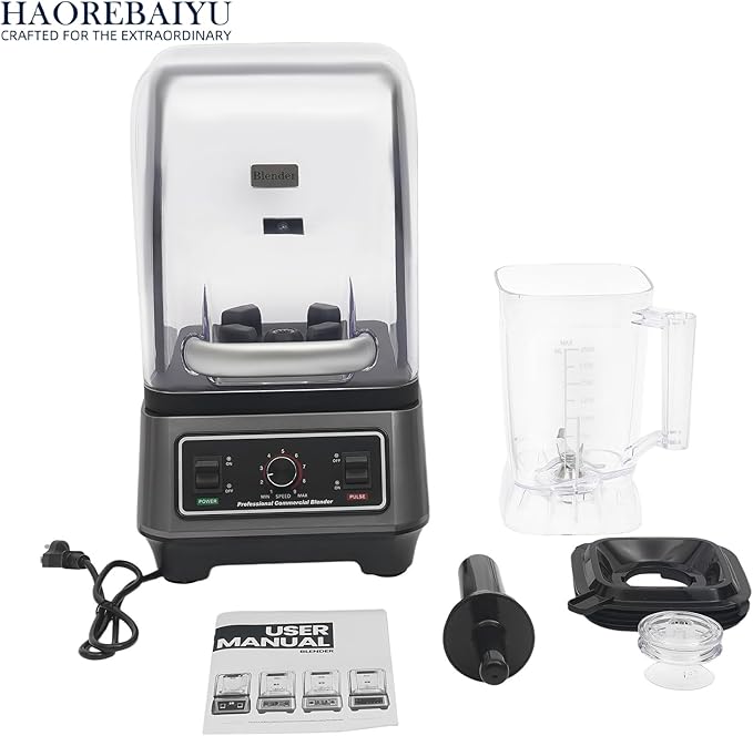 1600W Commercial Blender, 2L Large Capacity Multifunctional Blender with 9-Speed & Pulse, High-Speed Motor for Smoothies, Ice Crushing, Juice, Soup - Professional Heavy Duty & Quiet Design(110V)
