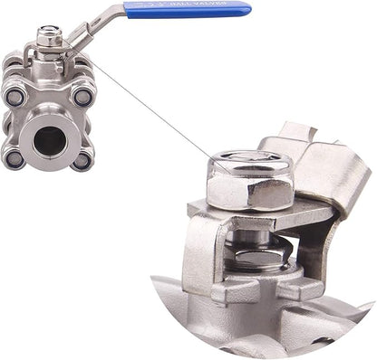 SHERICH Vacuum KF40 Ball Valve 304 Stainless Steel Clamp High Vacuum Fast Ball Valve Blue Handle With Locking Device (KF40)