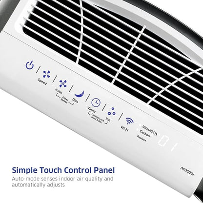 AIRDOCTOR 3500i SMART Air Purifier for Living Rooms & Bedrooms. 3 Stage Filtration with Pre-Filter, UltraHEPA, Carbon/VOC. Captures Particles 100x Smaller Than HEPA Standard