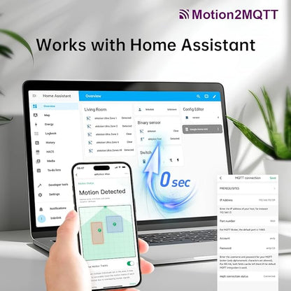 Emotion Max Presence Sensor, 60GHz mmWave Radar WiFi Smart Motion Sensor, IR Blaster, Light Sensor, Motion2MQTT Home Assistant, Compatible with Alexa and Google Home