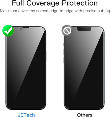 JETech Privacy Full Coverage Screen Protector for iPhone 14 Plus 6.7-Inch with Camera Lens Protector, Anti-Spy Tempered Glass Film, 2-Pack Each