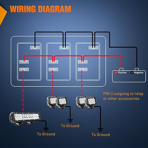 Nilight 4 Gang Rocker Switch Panel 3 Pin On Off Pre-Wired Toggle Switches Blue LED Waterproof Aluminum with DIY Stickers for 12V 24V Automotive Cars Marine Boats UTV Truck Jeeps