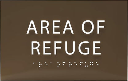 6" X4" Area of Refuge Sign - ADA Compliant Tactile Graphics Grade 2 Braille Text | Wall Mount Plastic Signs for Shopping Malls, Offices, Hotels, Schools, Apartments & Restaurants