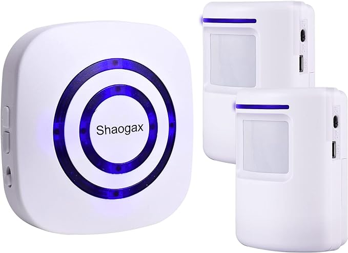 Motion Sensor Alarm System, Wireless Home Security Driveway Alarm Indoor, Motion Detector Alert with 2 Sensor and 1 Receiver -38 Chime Tunes