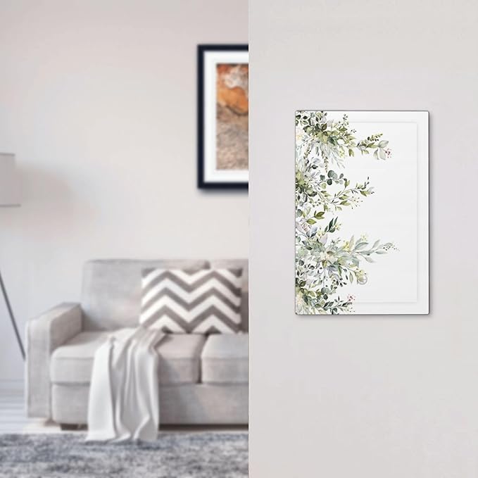 Decorative Light Switch Plate Covers Rustic Eucalyptus Leaves Green Leaf 1 Gang No Device Single Blank Outlet Covers Wall Plate Light Switch Cover Plate for Bedroom Home Decor