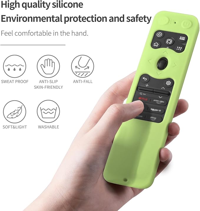 Silicone Case for LG MR25GA Remote Cover Compatible with 2025 LG OLED Smart TV C5 B5 G5 M5 Series Remote Protective Case Cover (Glow Green)