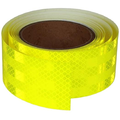 Non Fading Fluorescent Yellow Reflective Tape Outdoor Waterproof 2 inch, High Visibility Warning Safety Industrial Marking Tape (11 feet)