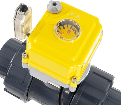Smart electric valve 3/4 inch PVC joint ball valve Tuya APP smart wifi water shut-off valve DC24V AC110V-230V power adapter and power-off return setting. Timing water valve DN20MM