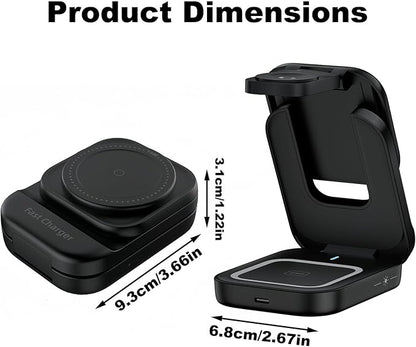 3 in 1 Charging Station for iPhone - Wireless Charger for Apple Products Multiple Devices - Charging Dock Stand for AirPods (for iPhone 17 16e 16 15 14 13 pro 12 11 X Max)