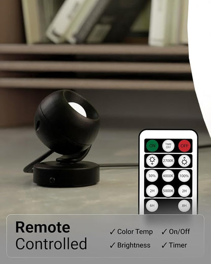 Sunco Spot Lights Indoor, LED Uplighting Ceiling Spotlight Fixtures, Plant Light Décor, 300 LM, 3W, Selectable CCT 2700K/4000K/5000K, 50000 Lifetime Hours, with Remote Control ETL 2 Pack